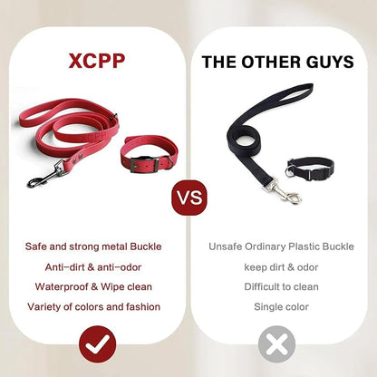 4.2FT Dog Collar and Leash Set, PVC Waterproof Adjustable Odor Proof Pet - Image 3