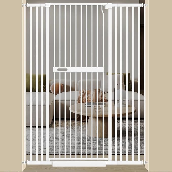 WAOWAO 71" Extra Tall Cat Pet Gate 29.92-45.66" Wide Pressure Mounted Walk - Image 2