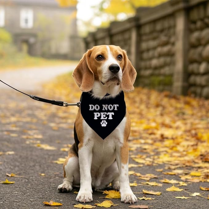 Do Not Pet Dog Bandana, Gift for Dogs Lover, Funny Cute Pet Triangle Scarf - Image 5