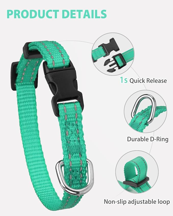 Joytale Small Dog Collar, Reflective and Adjustable Nylon Collar - Image 4