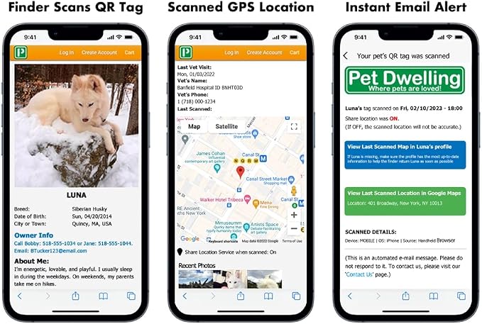 Pet Dwelling QR Pet Tag – Easy Scan Instant Location Alerts, Online Pet Profile - Image 5
