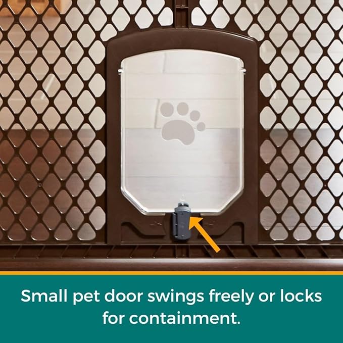 MyPet Extra Wide Dog Gate with Small Pet Door. 38.5” to 103.5" Wide. Cat Gate - Image 3
