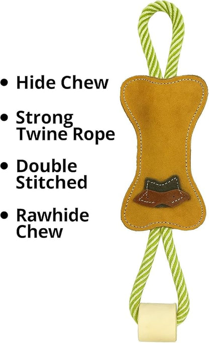 Natural Suede Leather and Rope Chew Toy - Image 3