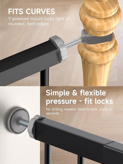 29.5-40.5" Baby Gate for Stairs, Dog Gate for Doorways, Walk Thru Auto Close - Image 3