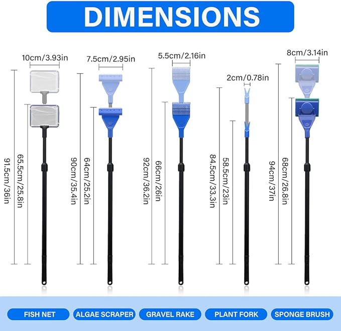 5 in 1 Fish Tank Cleaner Kit Aquarium Cleaning Tools - Image 4