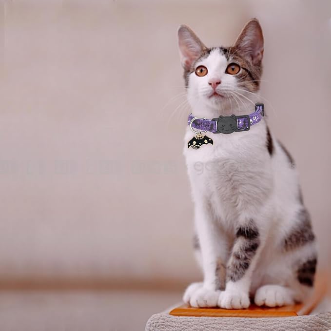 Halloween Cat Collar, Cotton 2 Pack Cat Collar - Image 3