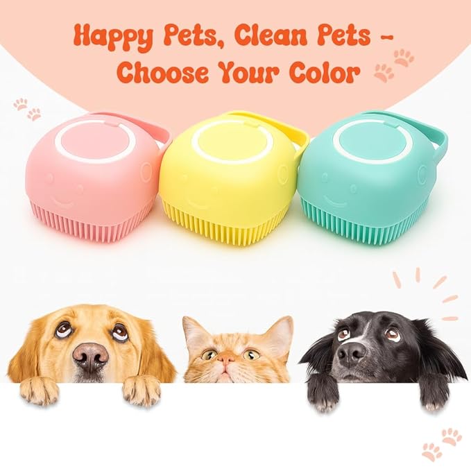 HamInWay Dog Bath Brush, 2-in-1 Dog Grooming Brush - Image 5