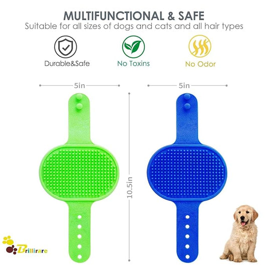 2 Pack Dog Grooming Brush, Premium Soft Silicone Pet Bath Brushes - Image 2