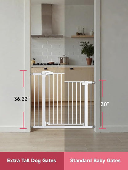 36.2" Extra Tall Baby Gate for Stairs, 29.5-46" Wide Dog Gate for Doorways - Image 2