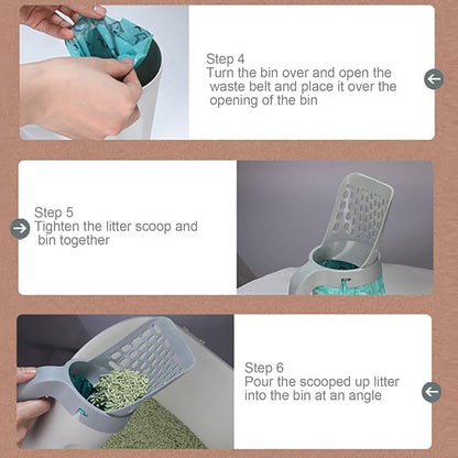 Cat Litter Scoop with Integrated Detachable Deep Shovel – Leakproof Pooper - Image 5