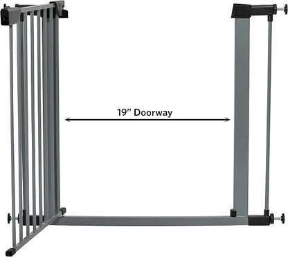 MidWest Homes for Pets 29-Inch High Walk-thru Pressure Mounted Gray Steel Dog - Image 9