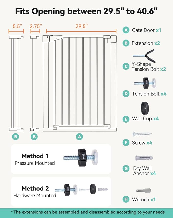 COMOMY 36" Extra Tall Baby Gate - Image 7