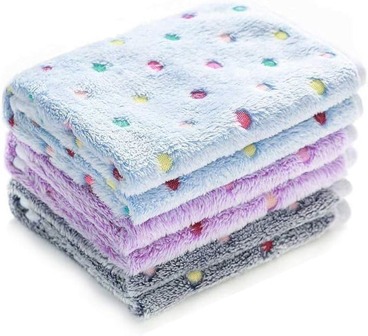 1 Pack 3 Blankets Super Soft Cute Dot Pattern Pet Blanket Flannel Throw by luciphia