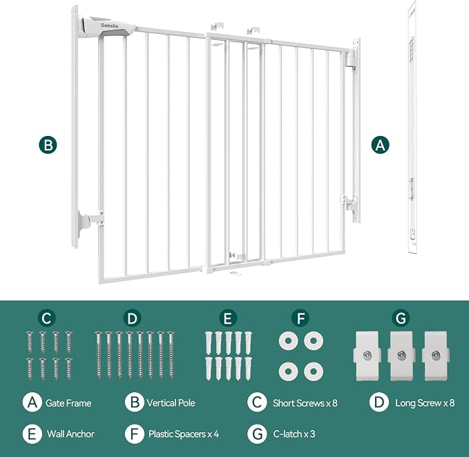 Babelio 27-45" No Bottom Bar Baby/Dog Gate - Image 6