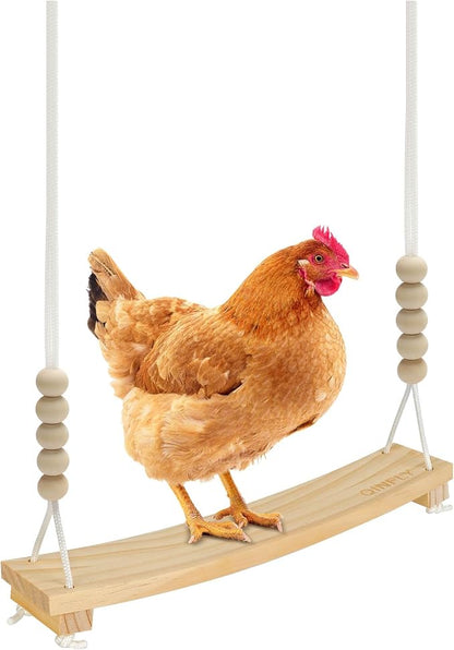 Arc-Shaped Chicken Swing Perch Enrichment Toys Handmade, Chicken Accessories by Qinfly