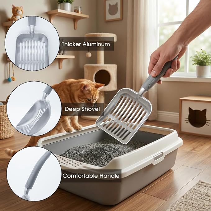 4-in-1 Cat Litter Scoop with Holder, Cat Litter Box Organizer Cleanup Kit - Image 8
