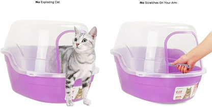 Covered Litter Box, Jumbo Hooded Cat Litter Box Holds Up to Two Small Cats - Image 5