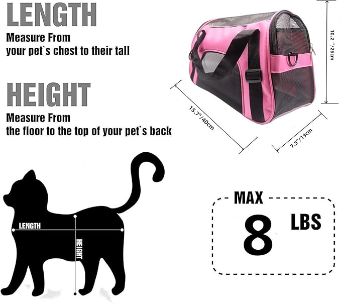 Cat Carrier, Soft-Sided Pet Travel Carrier - Image 2