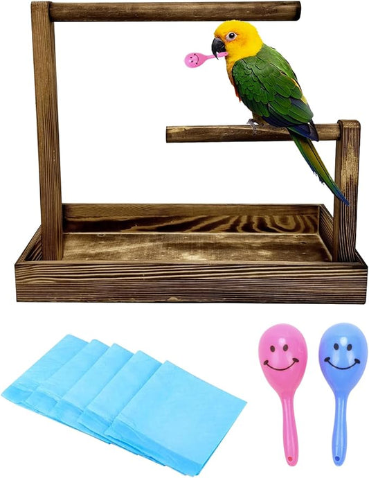 8 Pcs Small Bird Training Stand Set Portable Tabletop Birds Perch Desktop by Niwaes