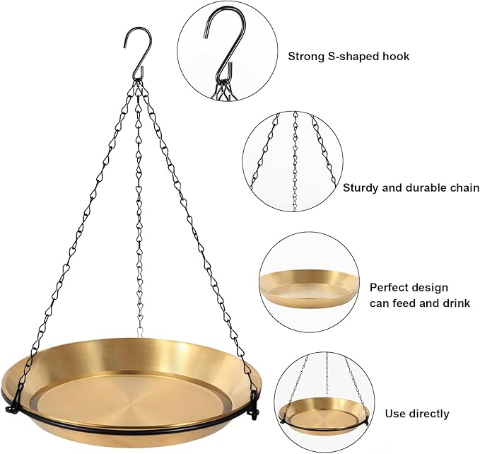 Hanging Bird Bath Bird Feeder Bowl - Image 3