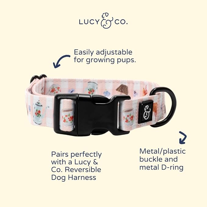Lucy & Co. Sipping Slowly Dog Collar, Adjustable Durable Dog Collar - Image 2