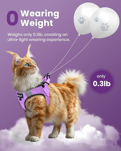 FAYOGOO Cat Harness and Leash Set | Upgrade Step-in Escape Proof Harness | - Image 4