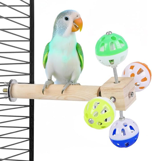 Bird Stand Perch Toy with Rotating Balls, Bird Toys by Matutinus