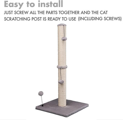 MECOOL 34“ Tall Cat Scratching Post Premium Basics Kitten Scratcher Sisal - Image 7