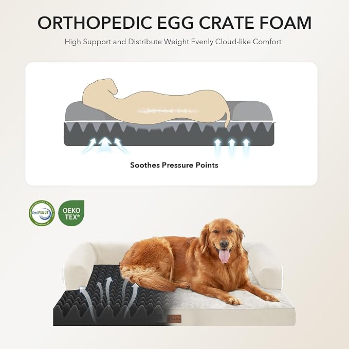 Orthopedic XXL Dog Beds, Waterproof Egg Crate Foam Big Pet Bed - Image 2