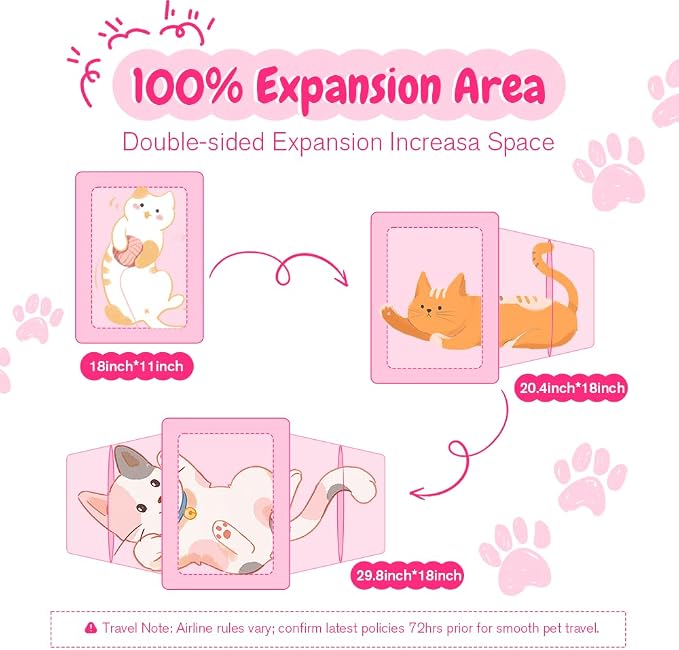 Double Expandable Cat Carrier, Airline Approved Soft-Sided Pet Travel Carrier - Image 3