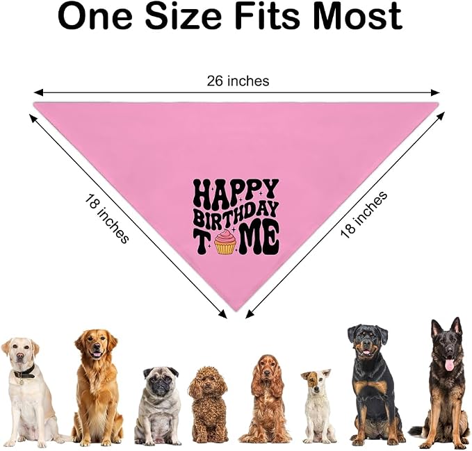 Happy Birthday to Me Pink Dog Bandana, Cute Birthday Gifts - Image 2