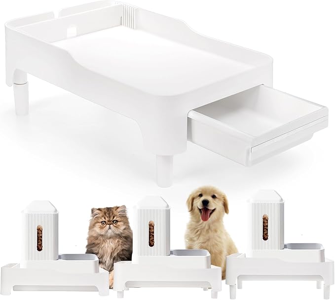 YOUEON Raised Pet Feeder Stand for Cats and Dogs Neck Health, Adjustable Height - Image 4