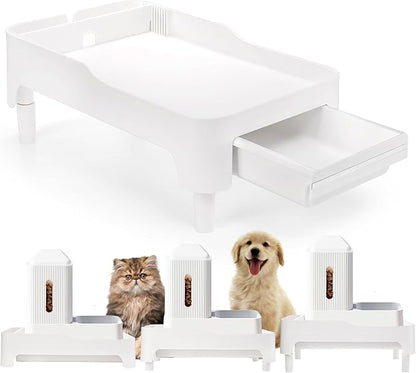 YOUEON Raised Pet Feeder Stand for Cats and Dogs Neck Health, Adjustable Height - Image 4
