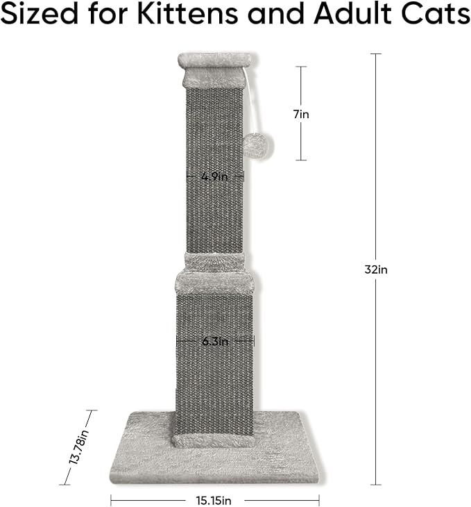 AGYM Cat Scratching Post, 32 Inch Cat Scratching Posts - Image 3