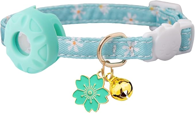 Breakaway Cat Collar with Airtag Holder, Kitten Collar with Apple Air Tag by Bencacawinstyle