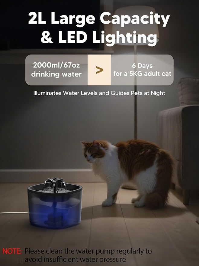 Automatic Cat Feeder and Water Fountain, 4L/16 Cups Timed Cat Dry Food Dispenser - Image 6