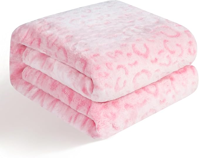 Bnuitland Leopard Print Fleece Flannel Throw Blanket by BNUITLAND