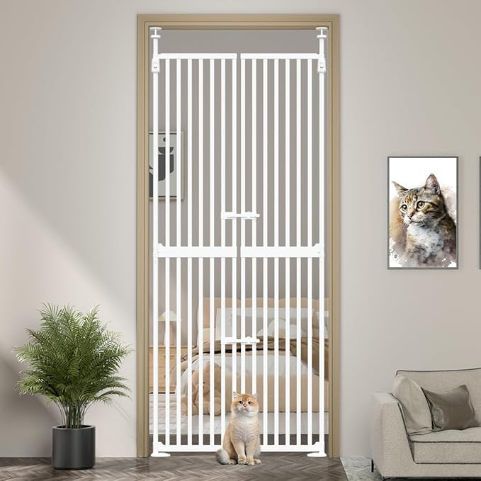 71" High Extra Tall Cat Gate, 34-36 Inch Tall Pet Gates, Auto Close Kitten by THEYFIRST
