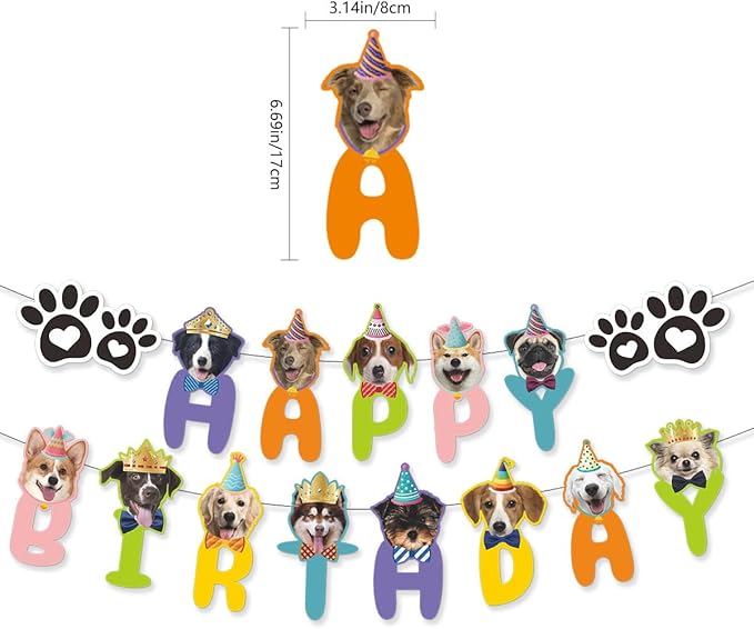 Dog Birthday Decorations, Puppy Birthday Party Outfits, Birthday Hat, Bow Tie - Image 4