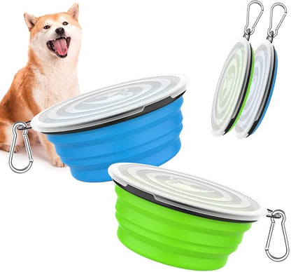 Pawaboo Collapsible Dog Bowls 2 Pack, Silicone Feeding Watering Bowls by Pawaboo