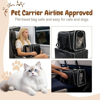 Double Expandable Cat Carrier, Airline Approved Soft-Sided Pet Travel Carrier - Image 5