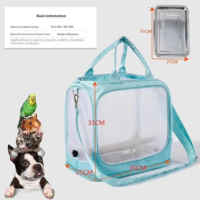 Parrot go Out Portable Bird Bag Oxford Cloth Clear pet cage Foldable pet Go Out - Image 2