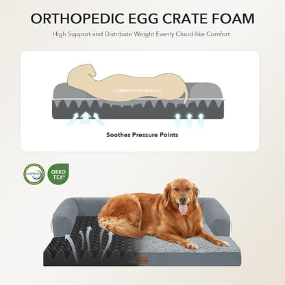Orthopedic Dog Beds for Large Sized Dogs, Waterproof Egg Crate Foam Large Dog - Image 2