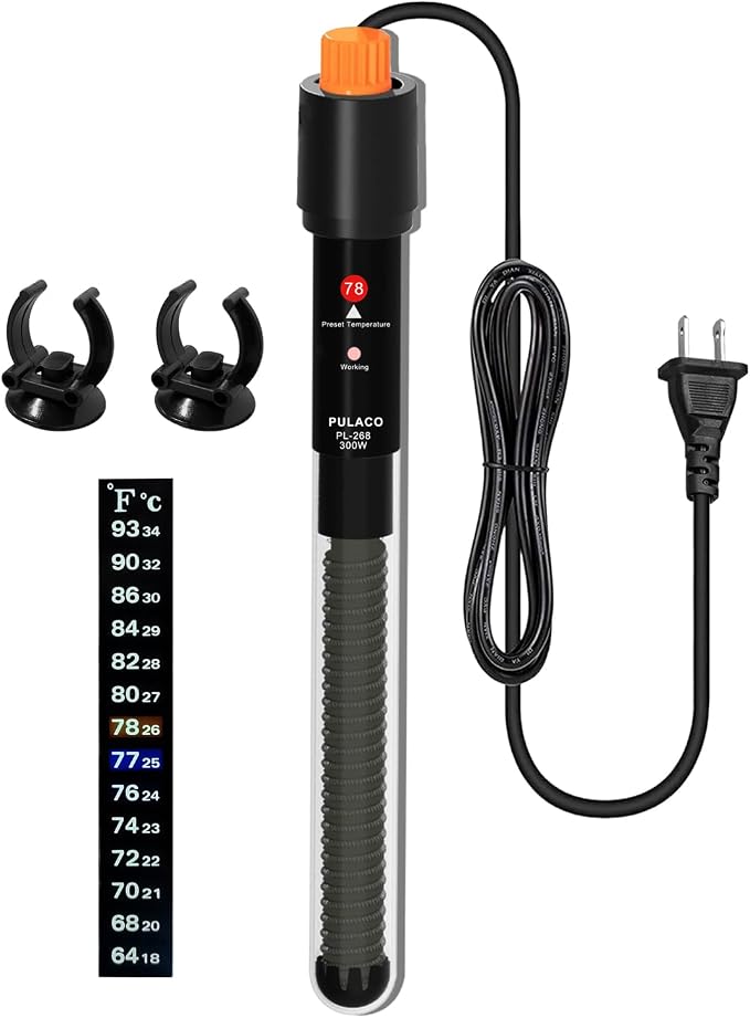 PULACO 300Watt Aquarium Heater for 50-70 Gallon Fish Tank, Adjustable by PULACO