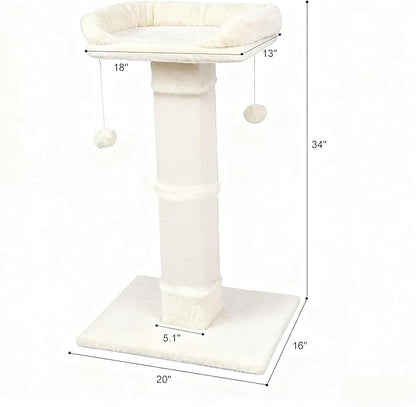 34" Cat Scratching Post for Indoor Cats, Sisal Cat Scratcher - Image 2