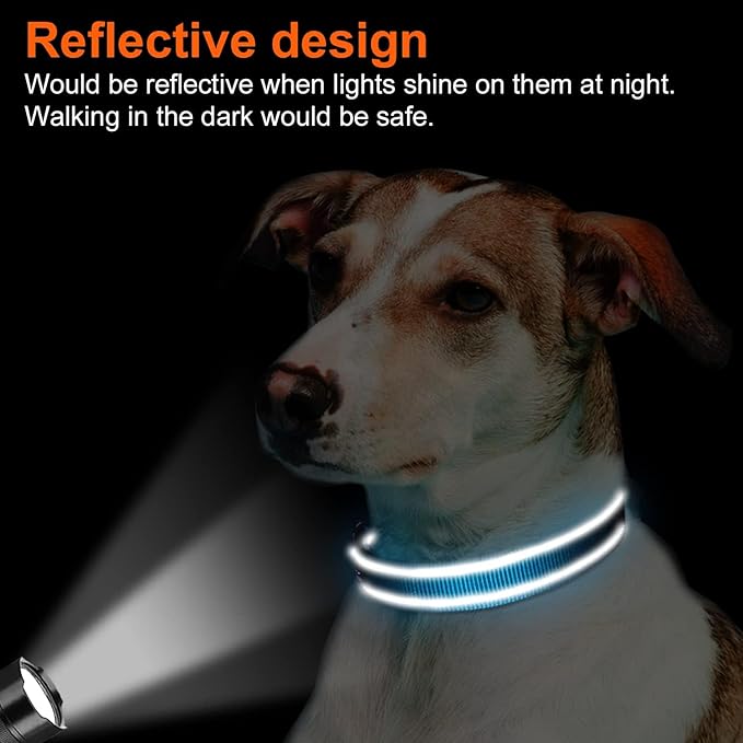 Joytale Reflective Dog Collar, Soft Neoprene Padded, Metal D-Ring, Nylon Pet - Image 5
