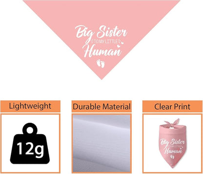 Baby Announcement Dog Bandana Big Sister to My Little Human Gender Reveal - Image 3