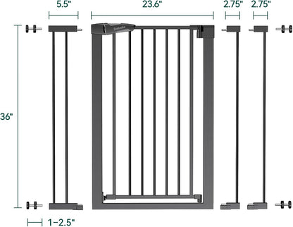 BABELIO 36" Tall Baby Gate, 26-40" Wide Auto Close Pet Gate, PressGuard C5 - Image 7