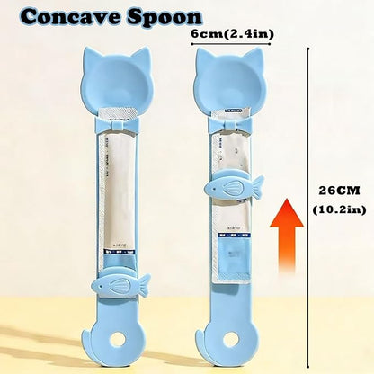 Cat Treat Spoon & 3 Pcs Can Lids | Cat Strip Feeder Squeeze - Image 2