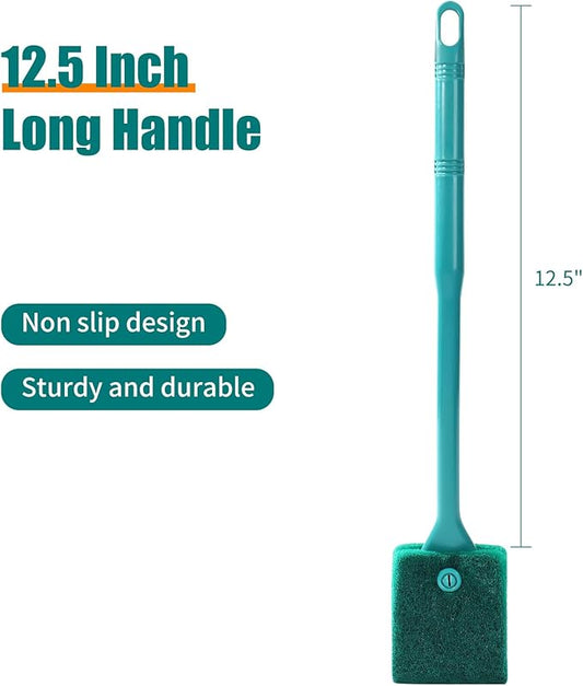 AQUANEAT Fish Tank Cleaning Tools, Aquarium Double Sided Sponge Brush, Algae - Image 2